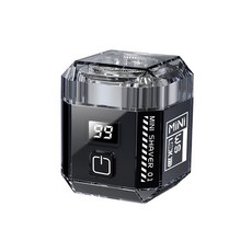 WUSHANG 迷你電動刮鬍刀 智慧數顯 Type-C 快充, 黑色, 迷你電動刮鬍刀USB充電