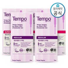 [템포] 레귤러 20매 + 슈퍼 30매 탐폰 생리대 총 50매, 1개, 상세 설명 참조