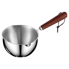 不銹鋼熱油小鍋 帶刻度油鍋 熱油神器 多功能鍋 燒油熗油鍋 雪平鍋, 銀, 1個, 8cm