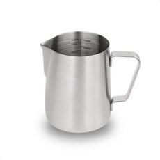 워치겟 스테인리스 밀크 프로팅 피처 12온스350ml - 카푸치노 라떼 아트 커피 머신 액세서리 저그 프로더 컵 매트 실버용 에스프레소 스팀, Matte Silver, 11.8 Ounces