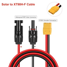 XT90-솔라 커넥터 케이블 10AWG XT60 남성-여성 실리콘 연장 (원격 배터리 태양광 휴대용 발전소용), 01 10 AWG, 02 XT90H-F to Mc4, 02 2m-6.56ft