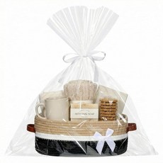 Colingmill 선물용 작은 우븐 바구니 빈 세트 선물 가방과 리본 포함 발렌타인 데이 바구니 및 포장 보관 35.6 x 25.4 14cm(14 10 5.5인치) 웨딩, Colingmill 선물용 작은 우븐 바구니, 빈 세트