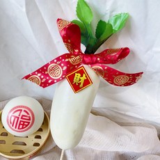 極度花燥 過年擺飾盆花 祈福注連繩、開運福字、永生花烏桕紅燈籠春聯紅包水引線年節裝飾, 插飾-豪財頭