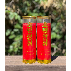 마라니 빨강색 소원성취 식물성 5일초 천연팜유 법당초 기도초 신당초 불교용품 무속용품, 2개, 빨강