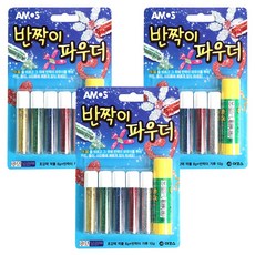 반짝이파우더 10g 5색 + 딱풀 8g, 3세트, 혼합