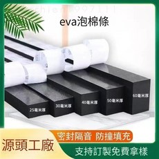 加厚自粘EVA泡棉條 海綿膠條 隔音條 門縫條 門擋 沙發防撞條 墻麵縫隙擋條, 黑色單面膠,10mm厚*60mm寬*1米長*2根, 1個