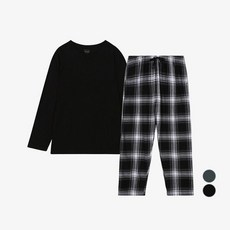 애니바디 남녀공용 통기성 긴팔 라운지 믹스 잠옷 상하의 세트