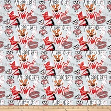 SYKEL ENTERPRISES Sykel Enterprises NCAA 위스콘신 대학 마스코트 멀티 야드 단위 원단