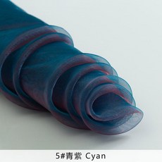 매쉬 원단 바이 컬러 샤이니 오간자 패브릭 디자이너 메쉬 튤 패브릭 웨딩 장식 보일 투명 천 조금 스티프 느낌 TJ0698, 5, 1개