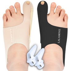 라라무브 엄지발가락 분리 고정밴드 보호대 좌우2개+메디컬링, 2세트, 블랙+스킨