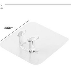 DFMEI 透明插頭掛鉤 塑料無痕強力電源粘鉤插座電線免釘支架掛鉤, 1個, 6*6透明插頭掛鉤:如圖