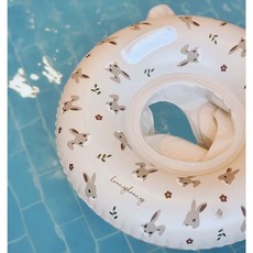 《寶貝不無聊》兒童游泳圈，夏日沙灘戶外活動游泳圈，兒童玩具泳池充氣卡通兒童戲水玩具, 森林兔, 1個