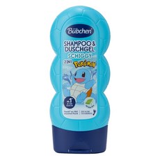 Bubchen 貝臣 寶可夢兒童二合一洗髮沐浴乳 230ml 皮卡丘 傑尼龜 妙蛙種子, 1個, 傑尼龜 (海洋)