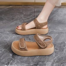 厚底涼鞋女 夏季時尚舒適休閒沙灘鞋, 無具體規格, 卡色