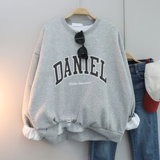 달콩 여성 빅사이즈 겨울티 따뜻한 디파트먼트레터링오버핏맨투맨(기모)