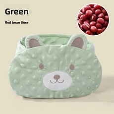 아기 따뜻한 배케어 온열 수면쿠션 부드러운 촉감 신생아 배앓이 숙면쿠션, 녹색 귀여운 돼지