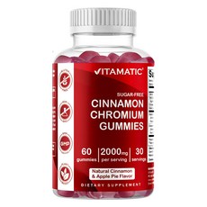 Vitamatic 肉桂&鉻軟糖 肉桂&蘋果派口味, 1個, 60顆