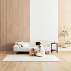 어멍맘 미끄럼방지 펫러그 펫매트 강아지매트 논슬립 애견매트, 크림화이트, 1개