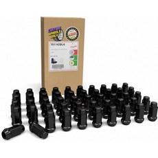 휠 액세서리 부품 60개 1/2인치-20 나사산 볼록형 아콘 1.90인치 길이 러그 너트 검정색 3/4인치 19mm 육각 렌치 호환 쉐보레 C10 K10 GMC C15 C150, Black