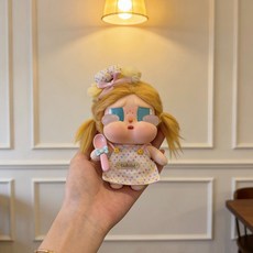 팝마트 크라이베이비 휴가 일기 시리즈 인형 인형옷 선물, 울고 있는 아기에게 적용 가능 인형 제외, 물방울 무늬 셰프 세트(모자+앞치마+숟가락)
