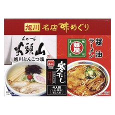 Kikusui 旭川名店拉麵禮盒 火頭山豚骨鹽拉麵 2包 + 峰屋醬油拉麵 2包, 1盒
