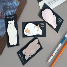 [llon몰] 아이코닉 애니멀 점착메모지 업무노트, Cat