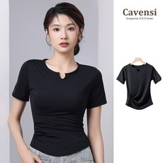 Cavensi 運動上衣 瑜珈服 大尺碼 短袖 排汗衫女