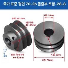V벨트풀리 타이밍풀리 국가표준 보어 발전기 시브 부품, 70-2B 돌출대-28-8, 기본 모델명/품번