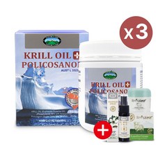 네이쳐스탑 크릴오일 1000mg + 폴리코사놀 호주 옥타코사놀 크릴새우, 3개, 180정