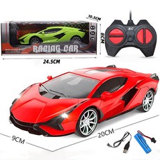 MILLANDA RC 무선조종차 어린이 자동차 장난감 모방한 스포츠카 장난감 자동차 경주, 1개, 람보르기니/붉은 색/20CM