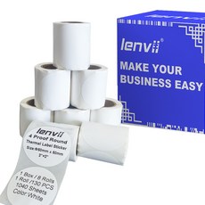 LENVII 50mm 시리즈 감열 합성 라벨지로 방수 내유성 스크래치 찢김 방지 선명한 인쇄 감열 라벨 프린터 전용 프리미엄 뷰티 문창 핸드메이드 제품, 1박스