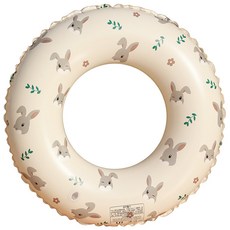 小熊頭嬰幼兒充氣座圈 寶寶腋下圈 加厚防側翻 游泳圈, 1個, 兔仔泳圈,60#適合2-4歲）