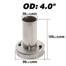 EPMAN 범용 3'' / 3.5" /4'' 4.5'' 자동차 스테인레스 스틸 배기 머플러 소음기 라운드 팁 EP-XS, 04 OD 4.0 inch