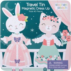 스티븐 조셉 트래블 틴 마그네틱 드레스업 버니 앤 캣 스몰 40가지 독특한 아이템, Bunny and Cat, Bunny and Cat, 1개