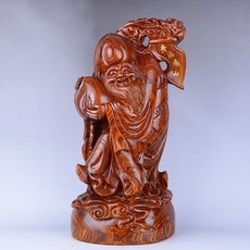 花梨木 壽星公 擺件 整木精雕, 如圖所示, 1個