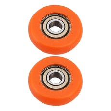 OTOTEC 2피스 로잉 머신 시트 휠 외부 지름 36mm 너비 10mm 내부 지름 8mm 나일론 스테인리스 스틸 롤러 휠 베어링 적재 용량 67kg 오렌지, OTOTEC 2피스 로잉 머신 시트 휠 외부 지름 36
