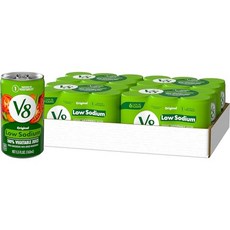 V8 오리지널 100% 야채주스 V8 Low Sodium Original 100% Vegetable Juice 5.5 Fl Oz - 6 Count (Pack of 4), 976ml, 1개 V8 Low Sodium Original 100%
