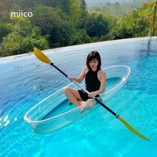 투명 보트 카약 수상 레저 관찰 1인용 2인용 투명배, B. 1인용(1패들)2.45m
