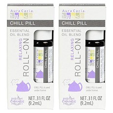 아우라카시아 에센셜 오일 블렌드 릴랙싱 롤-온 칠 필, 2개