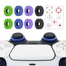 8 Pack Precision Rings Aim Assist for PS5 for PS4 Compatible with Xbox Controllers Accessories–, Purple+Black+Green+Blue