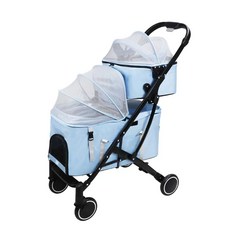 대형견 웨건 개모차 카트 12kg 산책용 접이식 펫 반려동물, P. Bosimao.blue 하중 베어링 To