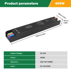 울트라 얇은 조명 변압기 AC110V 220V ~ 음소거 LED 60W, 05 400W, 02 DC12V, 02 2pcs
