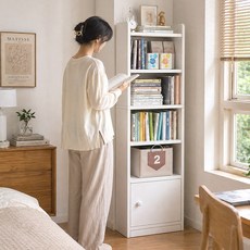 대용량 오픈 책장 다기능 틈새수납장 서재 거실 수납장식장, 5단, 화이트 5단, 화이트