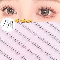 아토포스 노글루 언더 속눈썹 4-5mm 내추럴 셀프연장 풀 필요없는 가닥 아랫눈썹 120모 대용량, 1개, 투명라인 1개, 투명라인