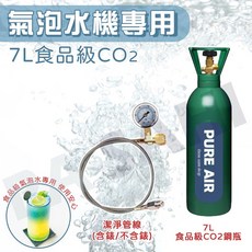 氣泡水機 二氧化碳鋼瓶 改裝氣泡水機 7公升 CO2鋼瓶 氣泡水機鋼瓶 改裝SODA機子 鍋寶氣泡水機還裝 氣泡水 汽水, 7L綠色鋼瓶+管線
