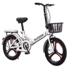 바이크TRA 가벼운 미니벨로 접이식 자전거 여성용 튼튼한 휴대용 출퇴근 폴딩 커플 16인치 20인치 22인치, 1개, 135cm, TRA화이트(스포크휠_싱글)