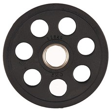 베스코 7홀 검정 중량 원판 바벨 2.5kg 5kg 10kg 15kg 20kg, 5kg, 1개, 블랙, 5kg