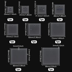 아크릴 사각 퀼팅 템플릿 구멍 재봉 정밀 절단 가이드, 1개, 1. 9pcs