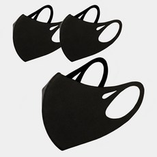 3D 입체 쿨 마스크 자외선 차단 숨쉬기편한 연예인 빨아쓰는 새부리형, 3개, 블랙