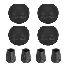 4pcs 유니버설 의자 다리 커버 미끄럼 방지 마모 방지 의자 다리 보호대 야외 및 파티오 가구, 검은색, 14MM